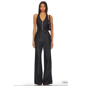 Amanda Uprichard X Revolve Isadore Denim Jumpsuit in Indigo